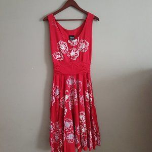ORGANIC hand made in BC, Canada - Floral Red Dress - Excellent condition!